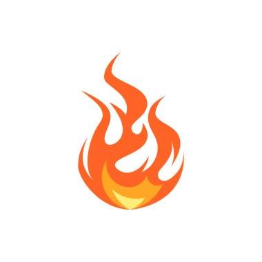 Düz biçimli basit vektör alev simgesi