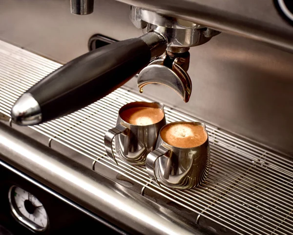 Two Cups Coffee Coffee Machine — Stock Photo, Image