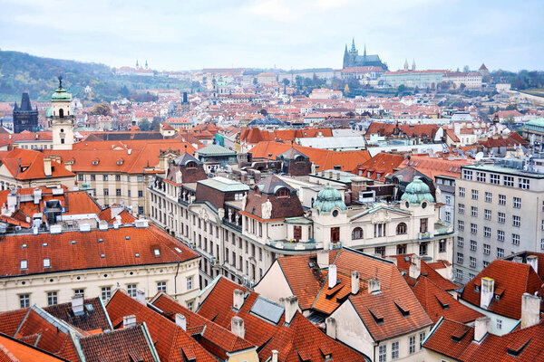 Roofs of houses in Prague