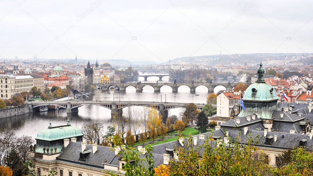 river and bridges in Prague