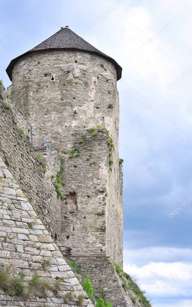 fortress tower on a sky background