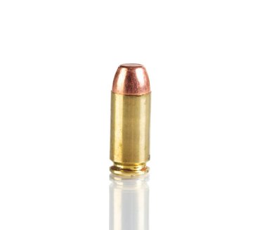Tek kurşun yansıması ile beyaz arka plan üzerinde izole 