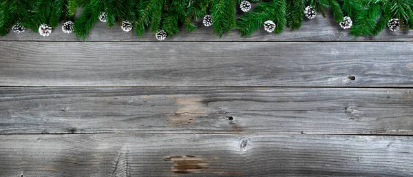 Feliz Natal Feliz Ano Novo Conceito Com Enfeites Cone Pinho — Fotografia de Stock