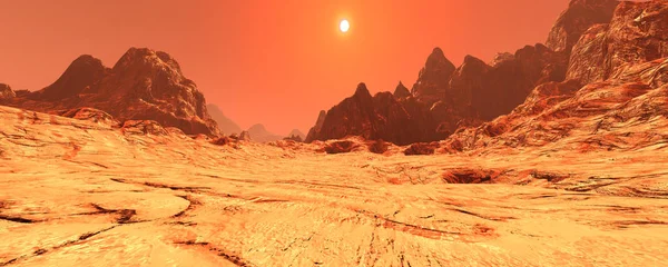 Kızıl Gezegen Mars Peyzaj Render — Stok fotoğraf