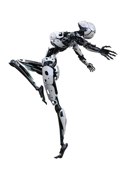 Rendering Robot Femmina Isolato Sfondo Bianco — Foto Stock