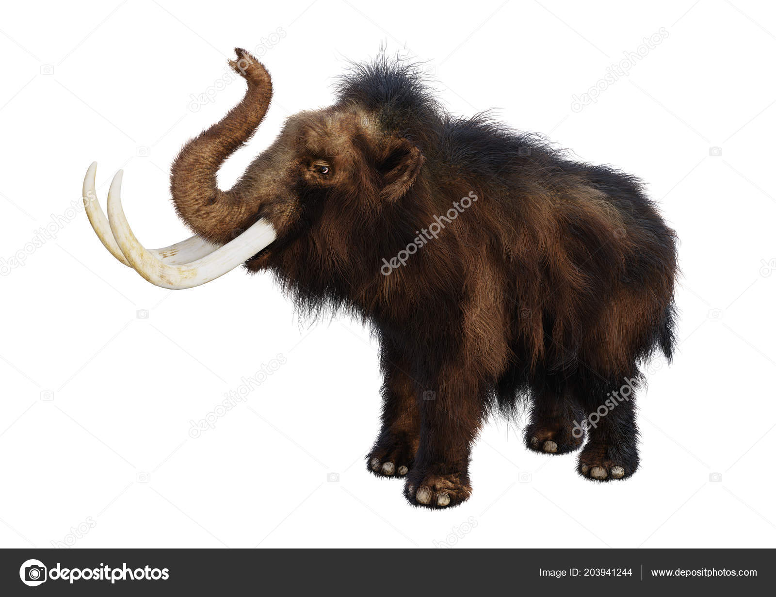 Rendering Woolly Mammoth Isolated White Background Stock Photo by