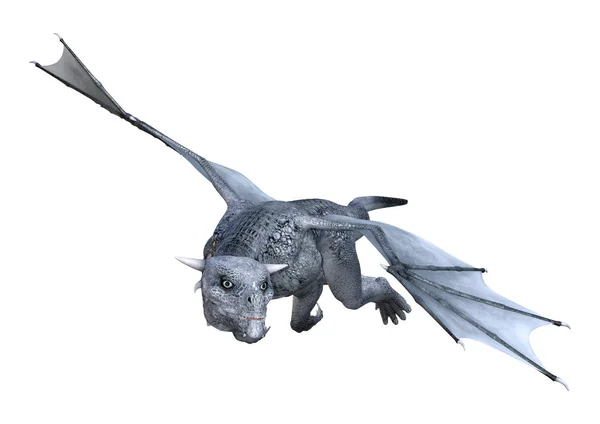 Rendering Fantasy Dragon Whelp Isolated White Background — Stock Photo, Image