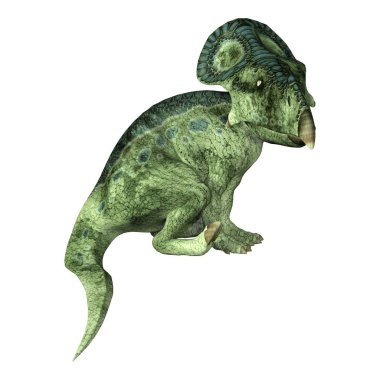 Beyaz arka plan üzerinde izole bir dinozor protoceratops 3D render