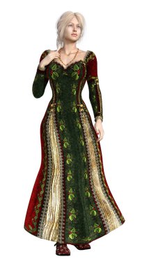 3D render peri masalı Prenses beyaz