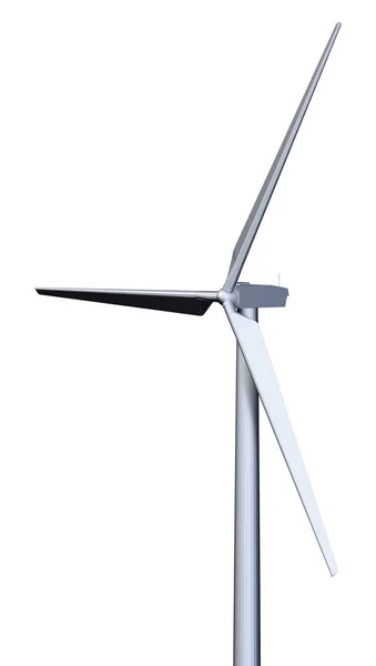Renderização Uma Turbina Eólica Isolada Sobre Fundo Branco — Fotografia de Stock