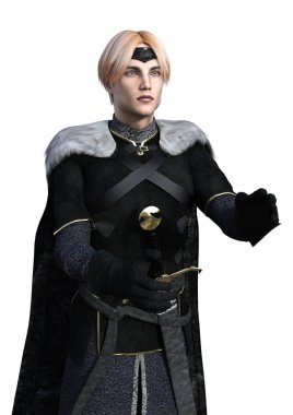 Beyaz arka planda izole edilmiş bir prensin 3 boyutlu anlatımı