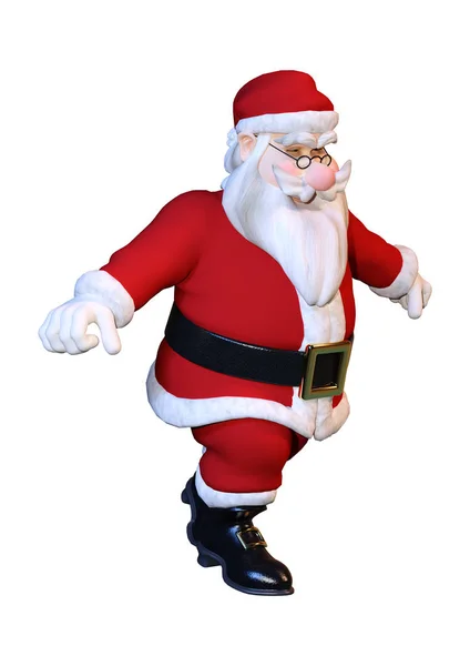 Rendering Santa Exercising Isolated White Background — Stock Photo, Image