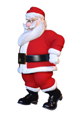 3d render Santa üzerine beyaz egzersiz