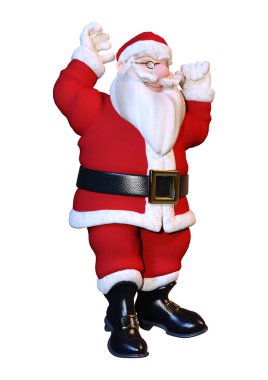 3d render Santa üzerine beyaz egzersiz