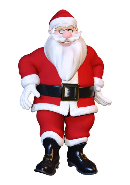 Darstellung Eines Weihnachtsmannes Der Isoliert Auf Weißem Hintergrund Übt — Stockfoto
