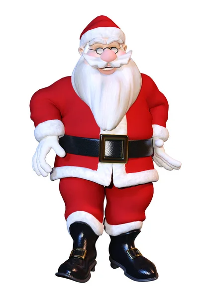 Rendering Natale Babbo Natale Esercizio Isolato Sfondo Bianco — Foto Stock