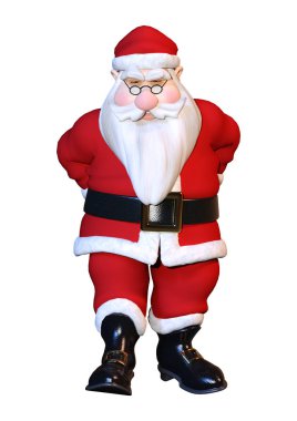 bir Noel Noel Baba beyaz arka plan üzerinde izole egzersiz 3d render