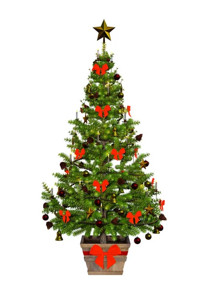 Representación Árbol Navidad Victoriano Aislado Sobre Fondo Blanco —  Fotos de Stock