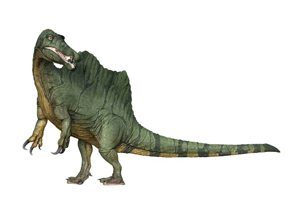 Τρισδιάστατη Απεικόνιση Του Ένας Δεινόσαυρος Spinosaurus Απομονώνονται Λευκό Φόντο — Φωτογραφία Αρχείου