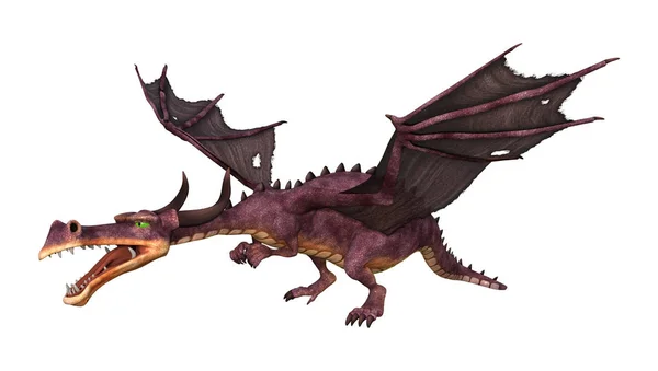 Rendering Fantasy Dragon Isolated White Background — Stock Photo, Image