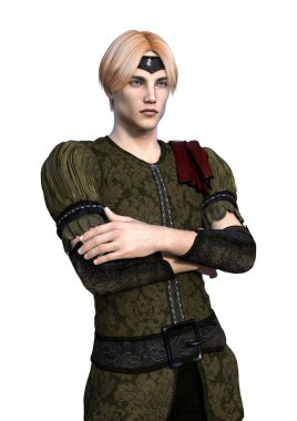 Beyaz arka planda izole edilmiş bir prensin 3 boyutlu anlatımı