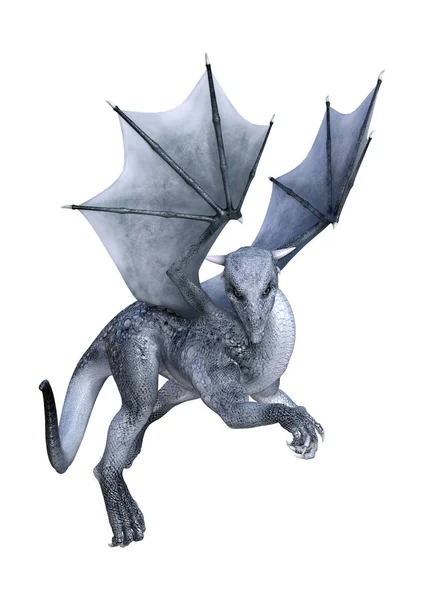 Візуалізація Фантастичного Дракона Довідка Ізольована Білому Тлі — стокове фото