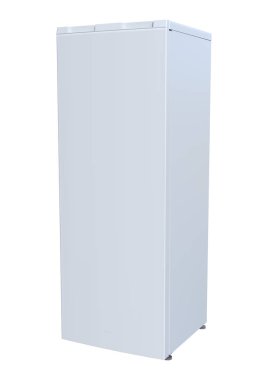 Beyaz arka plan üzerinde izole bir beyaz dondurucu 3D render