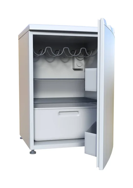 白い背景に分離された白いミニ冷蔵庫の レンダリング — ストック写真