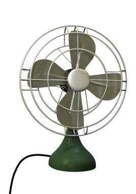 Beyaz arka plan üzerinde izole bir retro masaüstü 3D render
