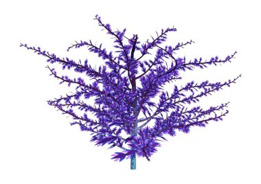 Beyaz arka planda izole edilmiş bir fantezi uzaylı bitkisinin 3 boyutlu canlandırması