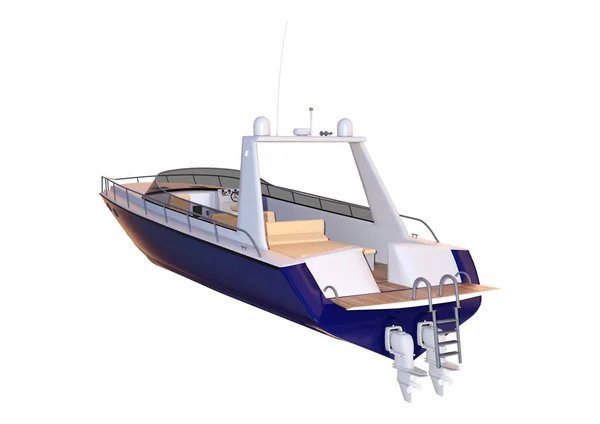Рендеринг Моторной Лодки Белом Фоне — стоковое фото