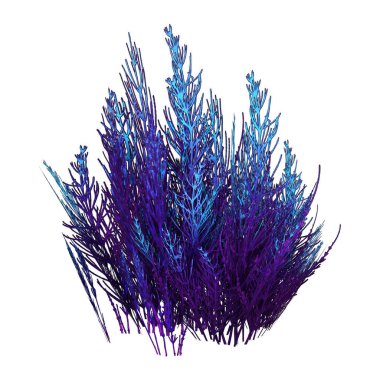 Beyaz arka planda izole edilmiş bir fantezi uzaylı bitkisinin 3 boyutlu canlandırması