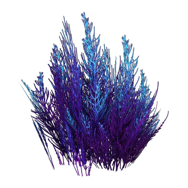 Beyaz arka planda izole edilmiş bir fantezi uzaylı bitkisinin 3 boyutlu canlandırması