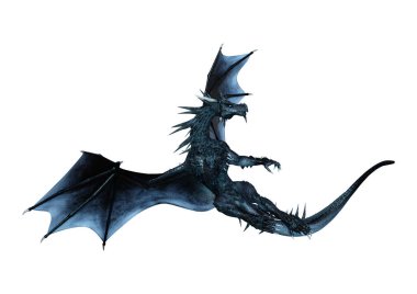 3D render masal Dragon beyaz