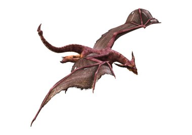 3D render masal Dragon beyaz