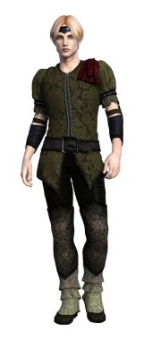 3D render peri masalı Prens ve beyaz