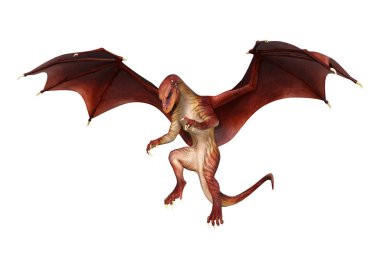 3D render masal Dragon beyaz