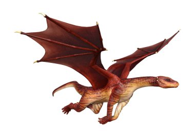 3D render masal Dragon beyaz