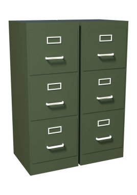 3D render dosya dolabı beyaz