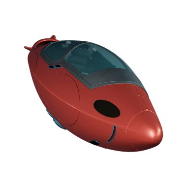 3D render bilim kurgu uçak beyaz