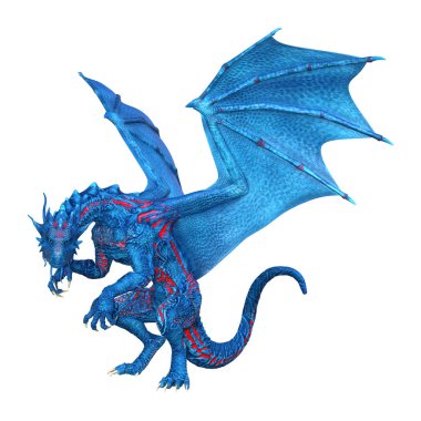 3D render masal Dragon beyaz