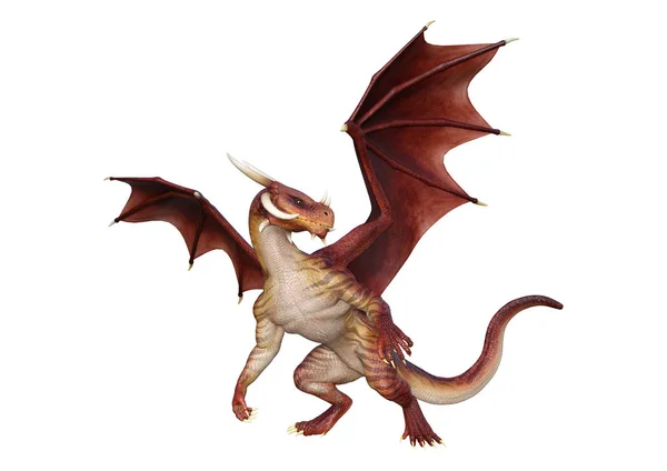 3D Rendering Fairy Tale Dragon on White — Stock Photo, Image