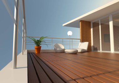 3D işleme Modern Teras