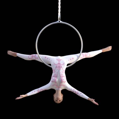 Siyah üzerinde 3D render Circus Performer