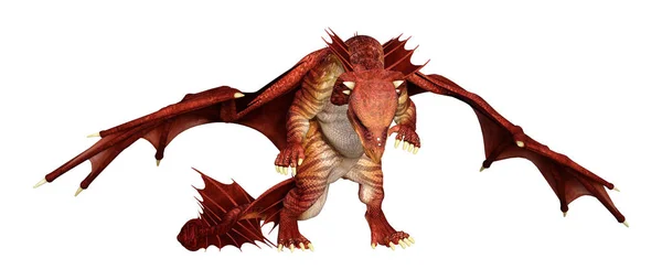 3D render masal Dragon beyaz — Stok fotoğraf