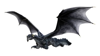 3D render masal Dragon beyaz