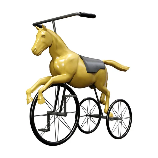 Representación 3D de la bicicleta de caballo en blanco — Foto de Stock