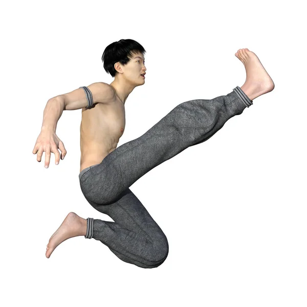 3D Rendering asiatico uomo su bianco — Foto Stock
