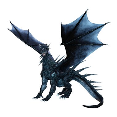 3D render masal Dragon beyaz