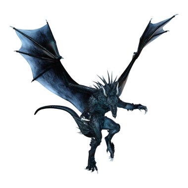 3D render masal Dragon beyaz